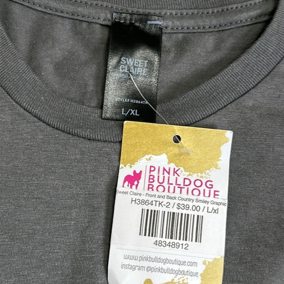 Women’s L/XL Short Sleeve Top NWT Cowboy Smiley Face Rodeo Western Festival - Picture 5 of 8